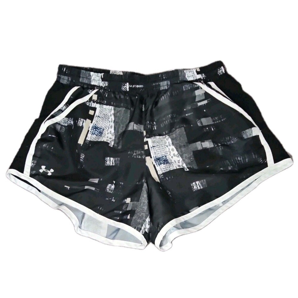 Under Armour Women's Inseam 3" Printed Running Shorts, Black, Size Small